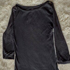 Old Navy ladies 3/4 sleeve black shirt w shoulder button detail ladies small